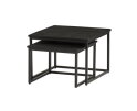 Salontafel Cuba set van 2 vierkant mangohout - zwart