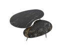 Salontafel Fossil keramiek set van 2 niervormig - Zwart