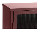 Dressoir Bronco metaal glas 132 cm - Rood