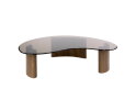 Salontafel Tinto organisch glas 130x99x35 cm - Brons glas