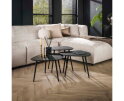 Salontafel Ontario set van 3 vierhoekig metallic - zwart