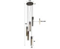 Hanglamp 5L getrapt tube - Artic zwart