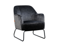 Industriele fauteuil zwart velvet