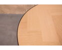 Ronde eiken eettafel met visgraat motief kopen | Meubelplaats.nl