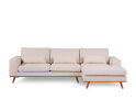 Hoekbank Elora Chaise Longue rechts – Beige Stof – Houten Poten – 283 x 160 cm - By-Olaf