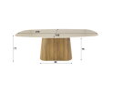 Eettafel Travertin keramiek 3d Deens ovaal 215x105 cm - Japandi - kolompoot