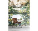 Lounge chair Portofino,76x71x67 cm, iron frame with teakwood slats
