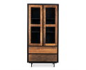 Vitrinekast Anayah gerecycled hout 90 cm - zwart