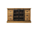 Dressoir Blackburn - glasdeuren - reclaimed teak/ijzer