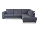 Hoekbank Livaro Antraciet - Zoom 21 Ribstof &ndash; Ottomane Rechts &ndash; 261x204 cm