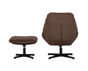 YARO DRAAIBARE FAUTEUIL MET HOCKER ESPRESSO - WOOOD