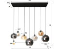 Hanglamp multi globe XL 7 lampen - Artic zwart