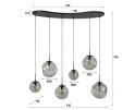 Hanglamp 6L Stellar black series - Artic zwart