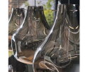 Hanglamp Dent glass 3 lampen - Artic zwart