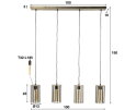 Hanglamp 4L artdeco cylinder - Brons antiek