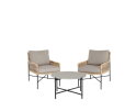 ESTORIL LOUNGE SET 3PCS (2X CHAIR  CARPIANO TABLE 50X50X36CM)  -  STEEL BLACK