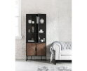 Showcase Criss Cross, 2 glass/metal doors, 2 wooden doors,185x80x40 cm, mixed wood
