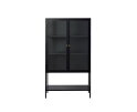 Vitrinekast Carmel metaal met hoge poten 160cm - Zwart