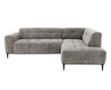 Hoekbank Viano rechts stof Bella 15 Donkergrijs gem&ecirc;leerd - 255x200x84 cm - modern