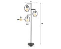 Vloerlamp Ring 3 lampen - Charcoal