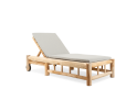 Barney Teak Sunlounger met Wielen