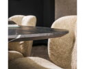 Eettafel Marquina Deens ovaal melamine 180 cm - marmerlook