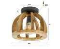 Plafondlamp Gebogen houten spijl mangohout - naturel