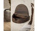 Nachtkastje set/2 1L halfrond zwevend - Massief acacia glaze brown