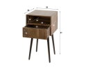Nachtkastje 1L Carve - Massief acacia drift brown