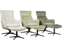 Draaifauteuil Flynn met hocker stof Movie Natural 1 beige