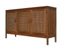 Dressoir 3 deurs - 150x42x85- Naturel - Teak/rotan