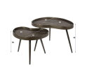 Salontafel Contour niervormig set/2 - Brons liquid metal