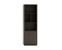 Oulu boekenkast 75, linksdraaiend met 1 deur en 4 open vakken, Intense Black - Oak Collection