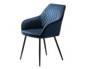 Eetkamerstoel Milton met armleuning velvet - Blauw