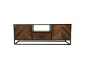 TV-Meubel Verona - 150x40x55 - Bruin/zwart - Oud hout/metaal