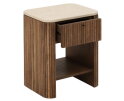 DTP home Lagoon nachtkastje teakhout en Mortex naturel / beige - 50 x 40 x 60 cm