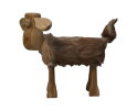 Schaap Shawn klein - 32x14x32 - Wit/bruin/naturel - Teak/geitenhuid