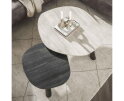 Salontafel set/2 log Twin - 3D ceramic mix travertine