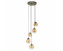 Hanglamp Philip mix 5-lichts - Amberkleurig glas