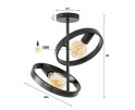Plafondlamp Hover 2 lampen - Charcoal