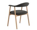 HSM Collection-Eetkamerstoel Ella Met Arm S/2-56x54x76-Grijs/White Wash-Stof/Eiken