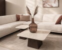 Salontafel Bottecino vierkant marmer 45x45x50 cm - cr&egrave;me wit