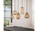 Hanglamp 5L Stripe Glass Horizontal - Smoke Brown