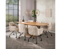 Eettafel Wave Deens ovaal Centrale poot mangohout 215x105 cm - Zandkleur