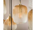 Hanglamp 5+4 dot pattern - Amber color glas