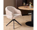 Eetkamerstoel Bella | Beige | Poot Black | Met armleuning