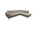 Hoekbank Viano rechts stof Bella 55 Taupe Grijs gem&ecirc;leerd -  255x200x84 cm - modern