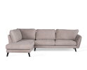 3 seater corner left, fabric Orinoco 23, K460 beige, black leg