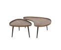 Salontafel set/2 Carve organic - Massief acacia drift brown