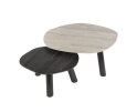 Salontafel set/2 log Twin - 3D ceramic mix travertine